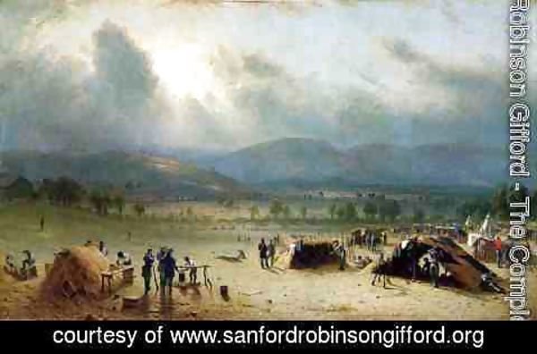 Sanford Robinson Gifford - Camp of the Seventh Regiment, near Frederick, Maryland, in July 1863