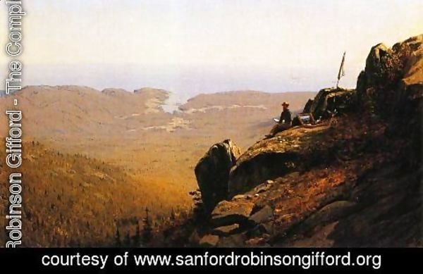 Sanford Robinson Gifford - The Artist Sketching at Mount Desert, Maine