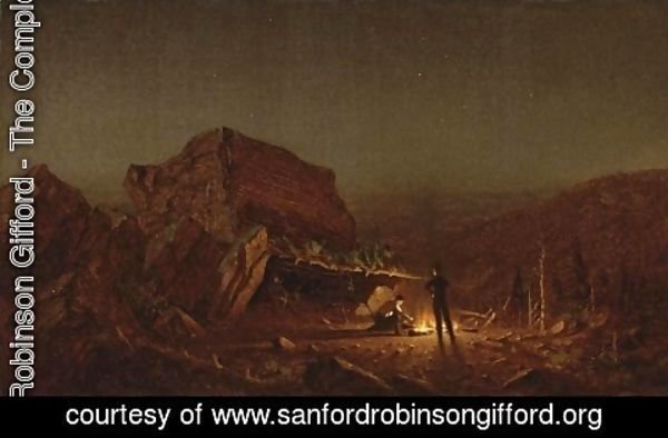 Sanford Robinson Gifford - Camping for the Night on Mansfield Mountain