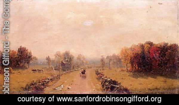 Sanford Robinson Gifford - Carriage On A Country Road