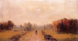 Sanford Robinson Gifford - Carriage On A Country Road