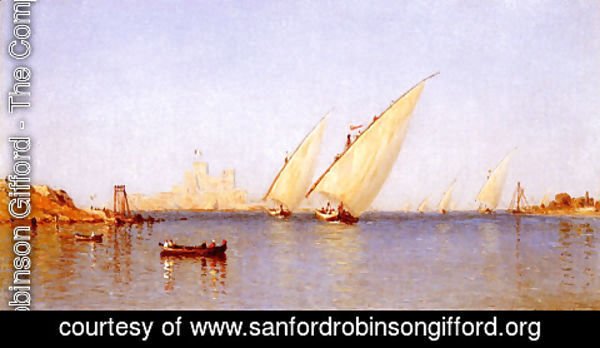 Sanford Robinson Gifford - Fishing Boats Coming Into Brindisi Harbor