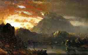Sanford Robinson Gifford - Sunset in the Wilderness with Approaching Storm (Sketch)