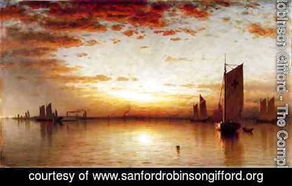 Sanford Robinson Gifford - A Sunset, Bay of New York