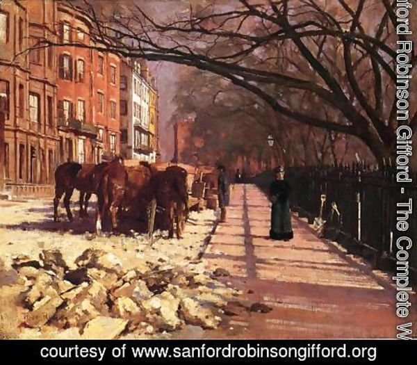Sanford Robinson Gifford - Beacon Street Boston 1884