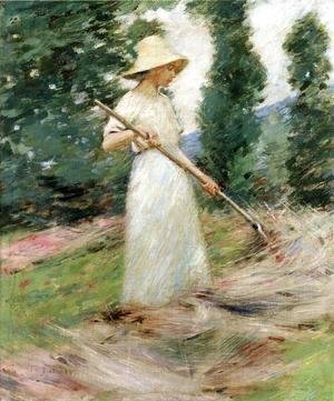 Girl Raking Hay 1890