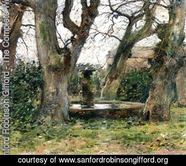 Sanford Robinson Gifford - Italian Landscape with a Fountain 1891