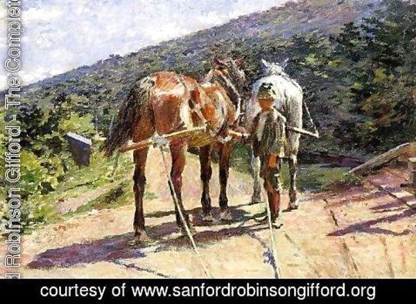 Sanford Robinson Gifford - On the Tow-Path A Halt