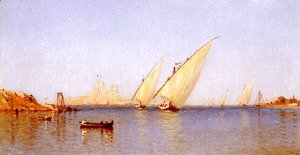 Sanford Robinson Gifford - Fishing Boats Coming Into Brindisi Harbor