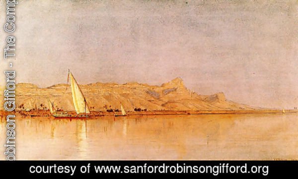 Sanford Robinson Gifford - On The Nile  Gebel Shekh Hereedee